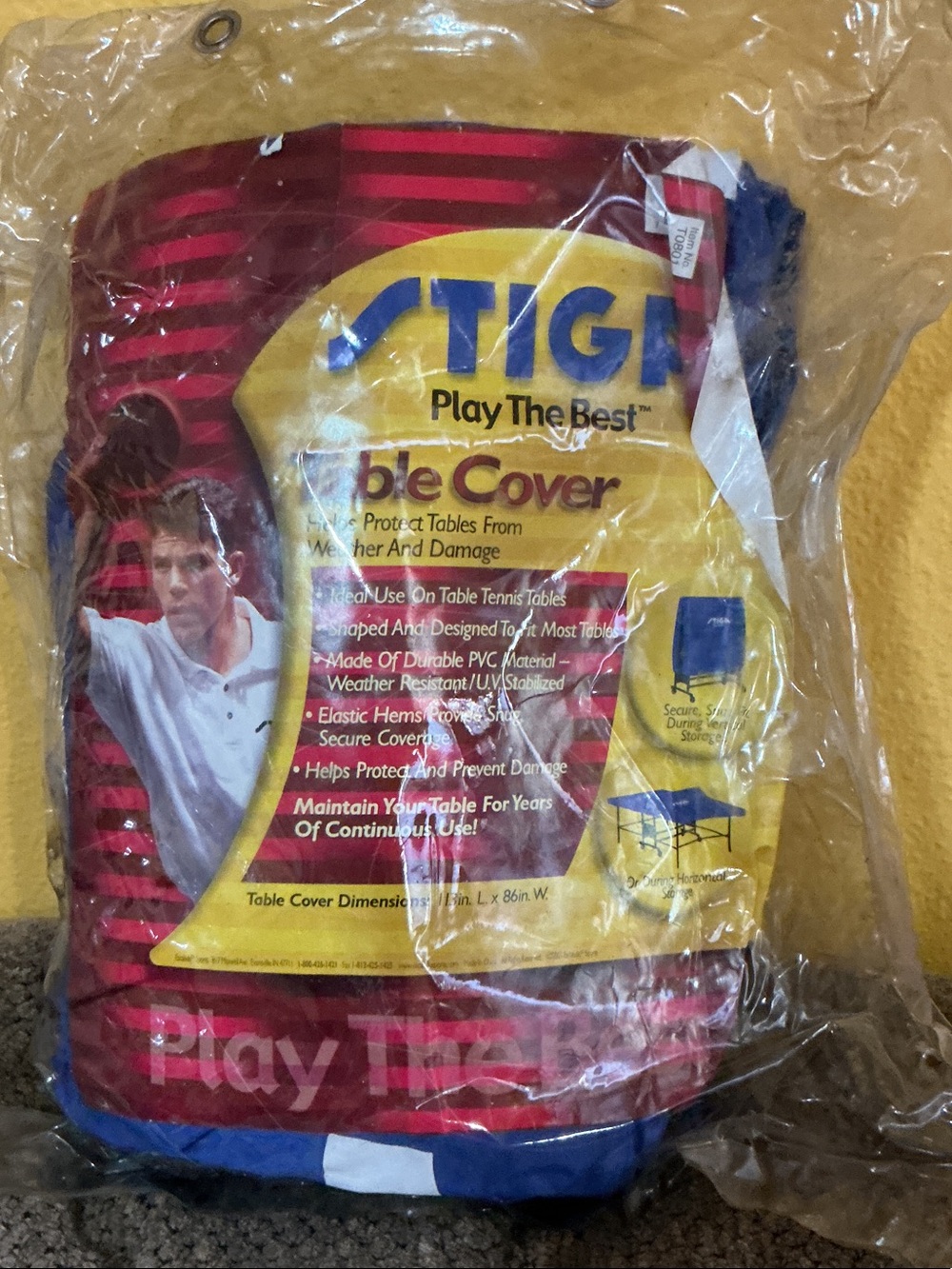Blue & Red Kids Table Cover - Play The Best new stiga 113 in l x86 in. W